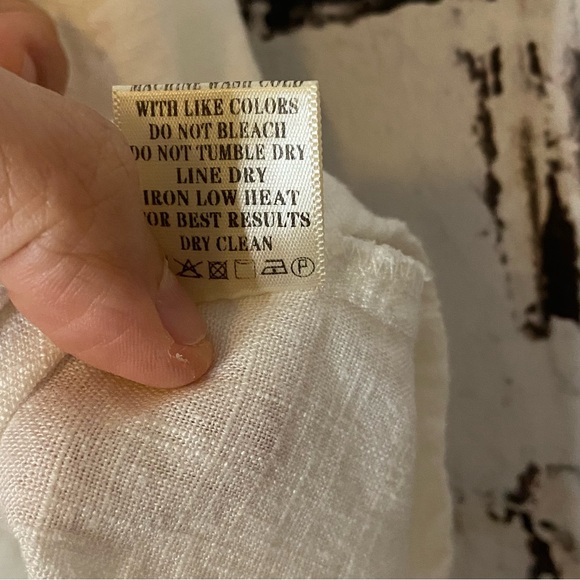 New In Linen Blend Flounce Shoulder Tank Top Size L - Picture 3 of 6